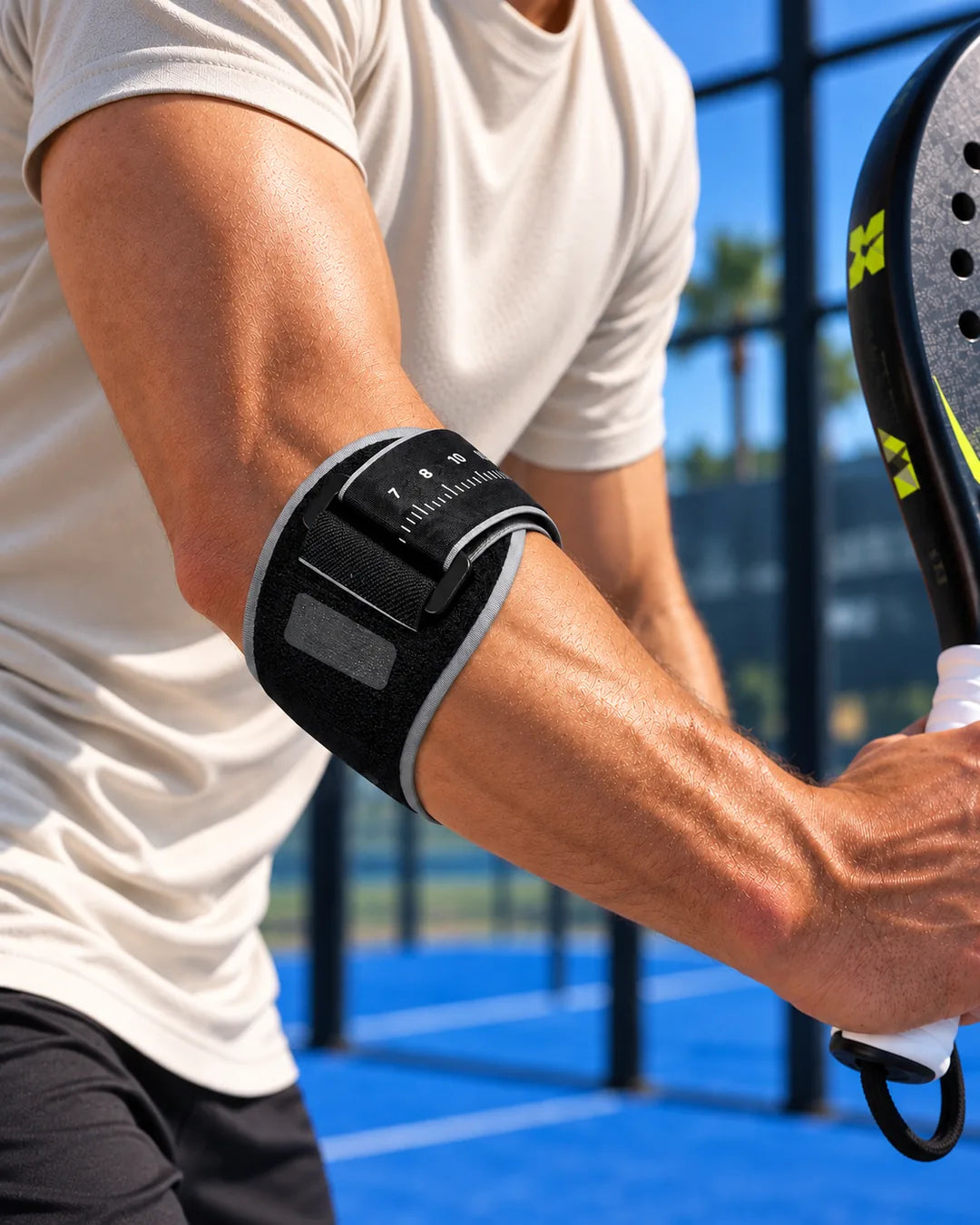 Coudière padel Vamos Strap portée sous le coude